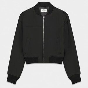Aritzia Babaton black crepe bomber jacket XXS